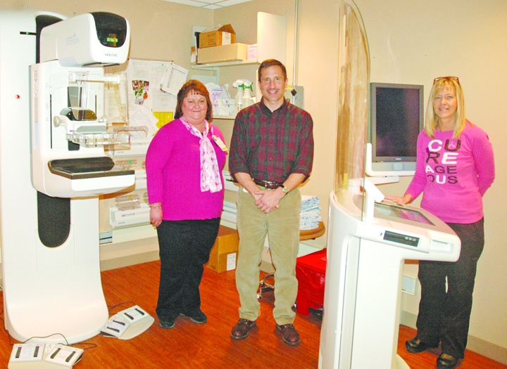 Pictured here are, from the left, Tami Graham, Radiology Department Manager, Dr. Barnes, Radiologist, and Nita Lewis, Mammographer.