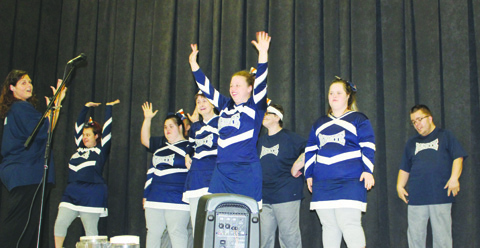 The cheer squad from Venture Productions made an appearance at Senior Citizens Day, bringing their usual burst of smiles and enthusiasm. Photo by Patricia Beech.
