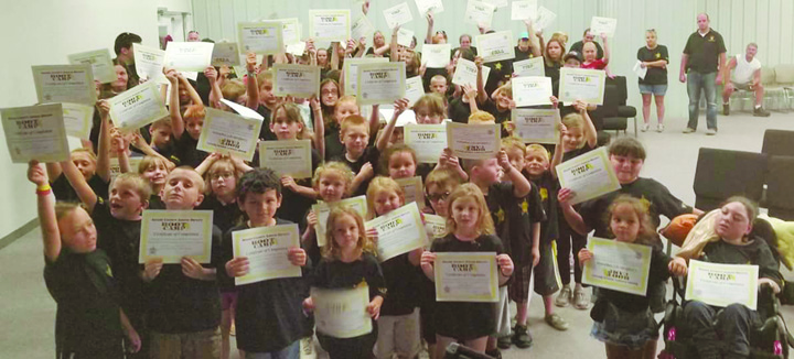 Here is another group of happy graduates of the Adams County Junior Deputy Boot Camp.