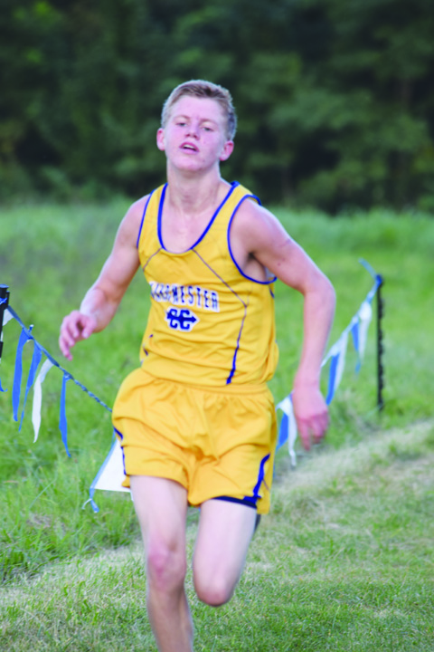 Junior Ethan Pennywitt is now the Manchester High School record holder for boys cross-country with his record-breaking 17:03 time last weekend in the Mason County Invitational.