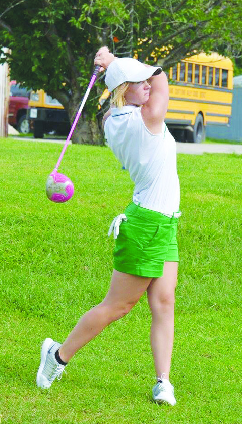 Senior Mackenzie Smith paced the West Union girls golf team by shooting a 38 as the Lady Dragons broke the course record at the Adams County Country Club.