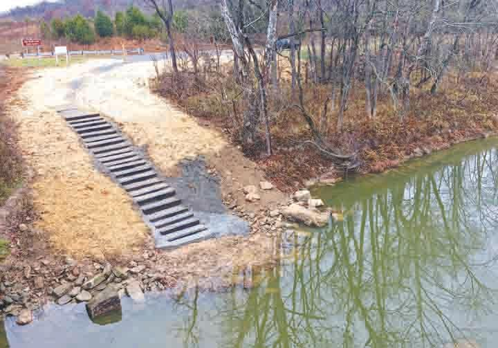 Pictured here is the recently completed canoe/kayak access area at the State Rt. 125 Bridge.