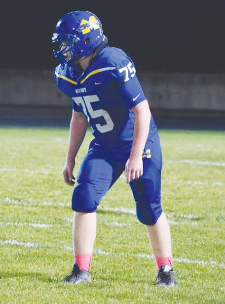 Manchester lineman Jacob Calvert was named to the First Team All-OVAL squad after his sophomore season with the Greyhounds.