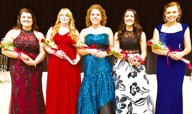 The 2017 Adams County Junior Fair Queen finalists include, from left, McKayla Raines, Veronica Day, Madison Siders, McKayla Smith, and Kelsea Hamilton.