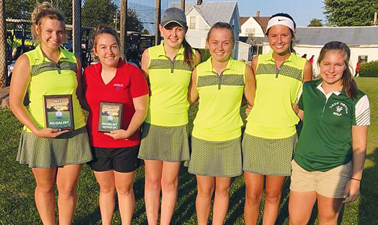 Pictured above are the top six golfers in last Friday’s girls Adams County Cup, all of whom achieved All-County recognition for their finishes. From left, DeAnna Caraway (WUHS), Nicole Burns (PHS), Lindsey Daniel (WUHS), Alex Clark (WUHS), Lucy Kersey (WUHS), and Brooklyn Tolle (NAHS).