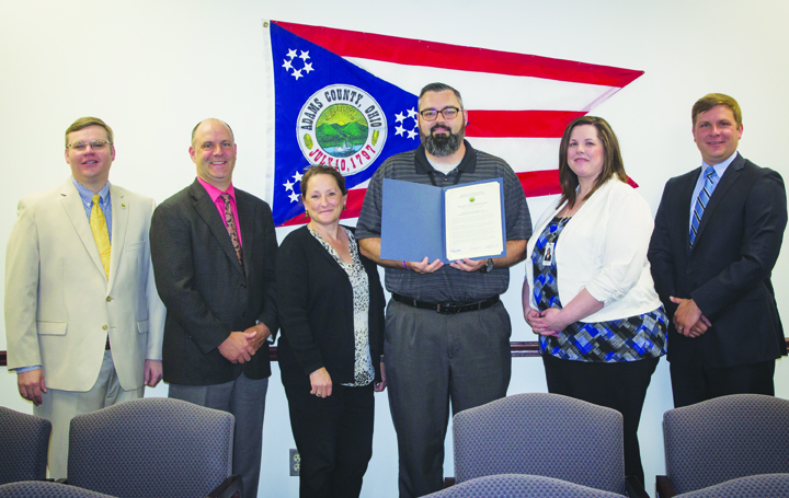 Pictured, from left: Stephen Caraway- Adams County Commissioner, Brian Baldridge- Adams County Commissioner, Holly Johnson- The Counseling Center, Inc. Board of Directors Member, Andy Albrecht- CEO of The Counseling Center, Sarah Hood- Program Director of The Counseling Center Inc.’s Adams County Outpatient Program, and Paul Worley- Adams County Commissioner.