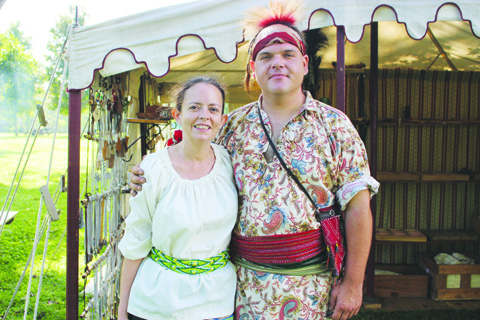Here are just two of the many re-enactors involved in the Archaeology Day activities at Serpent Mound.