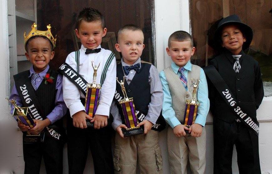 Here are the winners in the Seaman Fall Festival Little Mister Contest. From left, Little Mister CJ Boner (son of Ashley Chaney),First Runner-Ip Jax Kingsley (son of Nick and Jennifer Kingsley), Second Runner-Up Lyric Ramsey (son of Jonathan and Feleshia Ramsey), Third Runners-Up (tie) Sam Covert (son of Nathaniel and Lauren Covert) and Joseph Foreman, Jr. (son of Joseph and Angie Foreman).
