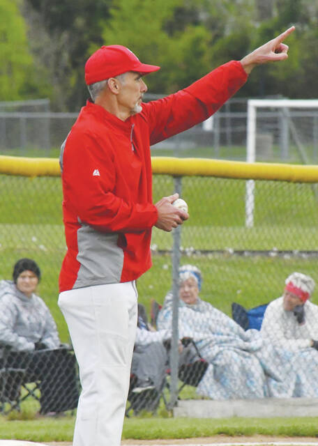 Coach Kenny Dick and his Peebles Indians are the #16 seed in Division IV and will open sectional action at noon on Saturday, May 14, hosting the Green Bobcats. (Photo by Mark Carpenter)