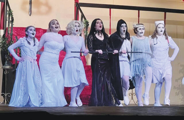 128502525_web1_Addams
Once again audiences were entertained by the Performing Arts Department at West Union High School, this years show being The Addams Family Musical. (Photo by Sherry Larson)