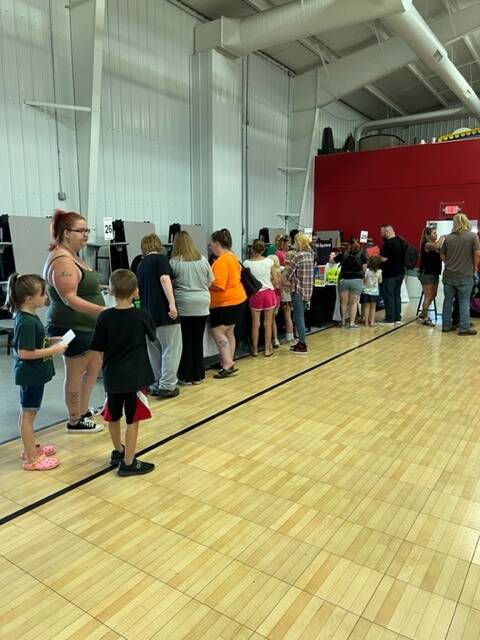 People filing in to participate at Adams County Health Fair. (Photo by Sherry Larson)
