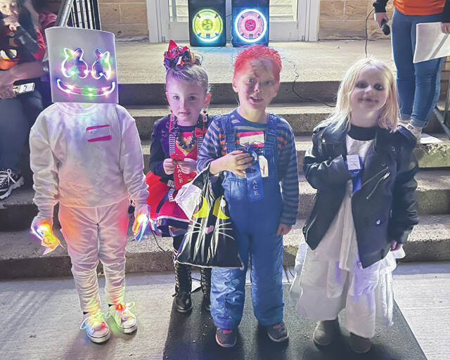 4-6 Year-Olds CostumeWinners: 1st Place- Aiden Cooper (Chucky) and Harper Goins (Bride of Chucky); 2nd Place- Lakyn Morgan- Queen of Hearts; 3rd Place- Lenny Collins, Marshmallow (Photo by Sherry Larson)