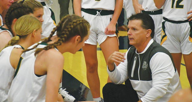 Coach Rob Davis and his North Adams Lady Devils have begun their 2022-23 season with three impressive wins in the Southern Hills Athletic Conference, the latest being a 51-44 win at Lynchburg on Monday, December 5. (Photo by Mark Carpenter)