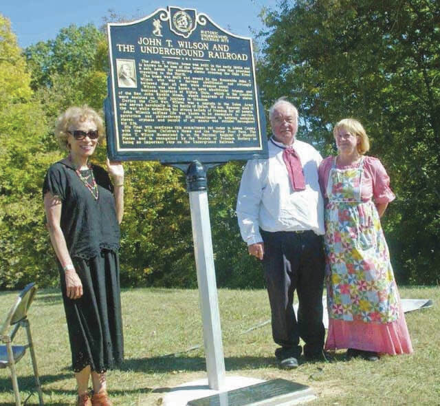 Historical Plaque at John T. Wilson Homestead. (Photo by Tom Cross, names not provided)