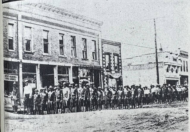 Pictured is the National Guard on Second Street in Manchester as photographed in 1924.