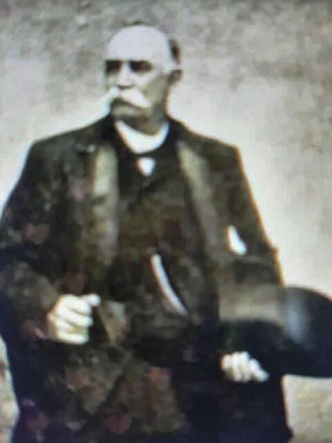 Pictured is Colonel James Cyrus McCue (1833-1891), Sams father, who died of heart failure at the age of 57.