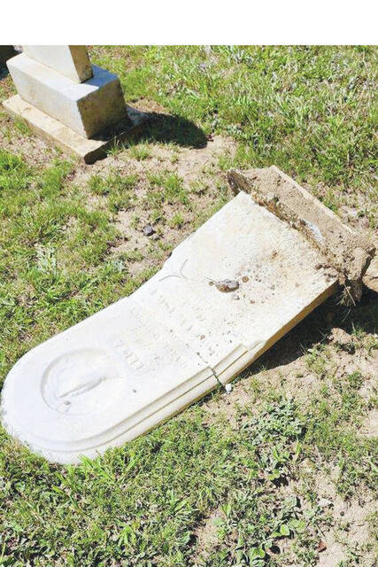 Damaged gravestones at Winchester Cemetery (Photo by Patsy Roberts)