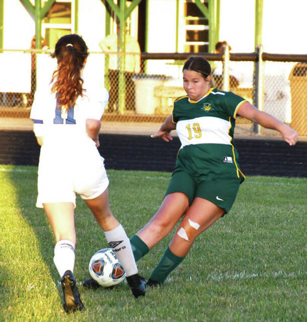 North Adams freshman Zaylee Eldridge had the highlight of her young career as she scored three goals in the Lady Devils 7-0 win over Southeastern in a Division III sectional championship game. (Photo by Mark Carpenter)
