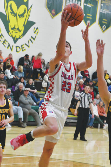 130290154_web1_PaytonJohnston
Peebles junior Payton Johnston finds an open path to the rim in the Indias 41-33 loss to Georgetown at the 2024 Coach Young Classic. (Photo by Mark Carpenter)