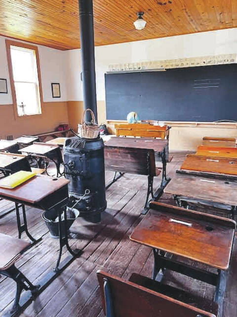 The interior of the one-room Page School. (Photo by Sherry Larson)
