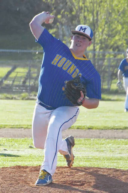 130554186_web1_Horner
Manchesters Leland Horner delivers a pitch during the Hounds extra-inning win over Fayetteville on April 18. Horner fired eight innings, allowed just four hits and struck out nine. (Photo by Mark Carpenter)