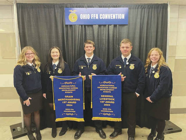130599386_web1_CTC-FFA
From left, Isabella Crum, Hannah Hauke, Grant McClanahan, David Raines,and MaRhea Unger. (Photo provided)