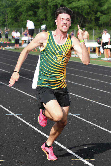 North Adams senior Cody Hesler is the Southeast District Division III champion in the 400M Dash and will also compete in this weeks OHSAA State Meet in the 100M Dash. (Photo by Danielle Jodrey)