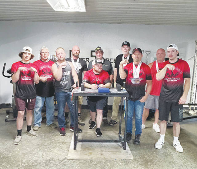 130658589_web1_Wrestling
Wrestlers from Adams and Brown County competed in the U.S. National Arm Wrestling Championships, held April 6-7 at Hollywood Gaming in Dayton. (Photo provided)