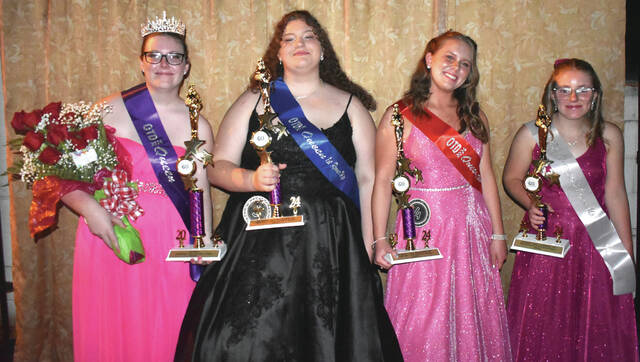 130912880_web1_OTDQueens
Peebles Old Timers Day 2024 Queen and her Court. From leeft, Queen Jaylyn Banks, First Runner-Up Savanna Shoemaker, Second Runner-Up Kiera Scott and Thirrd Runner-Up Jackie Myers. (Photo by Ryan Applegate)