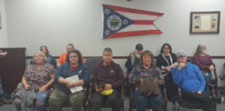 
			
				                                Members of the Manchester Village Council and Manchester residents filled the chambers of the Adams County Commisioners on Monday, February 24. The meeting was scheduled as an opportunity for residents of the Village of Manchester and surrounding townships to address a perceived misuse of their tax dollars in relation to the current Adams County EMS levy. (Photo by Ryan Applegate)
 
			
		