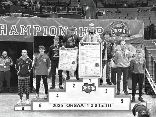 131350154_web1_Cantrell-State
West Union senior Ethan Cantrell, far left, has left a mark on the schools wrestling program, finishing with 162 career wins. (Photos courtesy of the Ohio Valley Wrestling Club)
