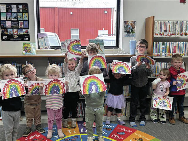 131361273_web1_Library-2
Children enjoyed Rainbow Storytime at the West Union Library on Thursday, March 6. They listened to stories, created colorful rainbow crafts, sang fun childrens songs, and practiced American Sign Language and letter sounds.