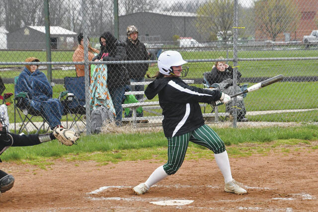 131440979_web1_Evans
This rip by North Adams catcher Paige Evans resulted in two RBIs for the Lady Devils in their loss to Western Latham on April 11. (Photo by Mark Carpenter)