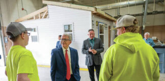 
			
				                                As part of the event, Governor DeWine and Southern Hills CTC Superintendent Kevin Kratzer toured the new MET lab and met with several of the students who will be training there. (Photo provided)
 
			
		