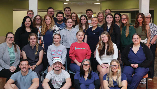 131516162_web1_Nursing-1
First row, from left, Preston Dunn, Dakota Gasaway, Holly Johnson and Paige Kelley; Second row, from left, Marianne Price, Taylor Neal, Molly McCreary, Natalie Clark, Miranda Allen and Laura Clifford. Third row, from left, Jennifer Mardis, Alexandra Moore, Kiley Hewitt, Katie A. Wagoner, Alexis Kier, Amberlyn S. Brethauer and Katelyn Lemay; Back row, from left, Garrett Irvin, Alicia Wagner, Brogen Priest, Elijah George, Kathryn Fitzpatrick, Jessica Sowards, Whitney Bennington, Jacob Madden, Chayce Watson and Hailey Fannin.