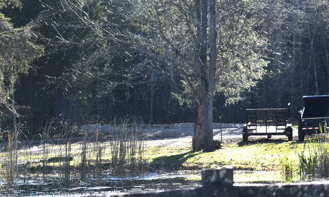 131937163_web1_Lindner-Property
A view from the road of the Brush Creek Road property where a pursuit ended and a man was fatally shot by police on Friday. (Photo by Ryan Applegate)