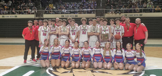 By virtue of their 56-54 win over Eastern Pike on March 8, the Peebles Indians captured a Southeast District Division VI district championship and will play in the Sweet 16 on Thursday night at Ohio University. (Photo by Mark Carpenter)