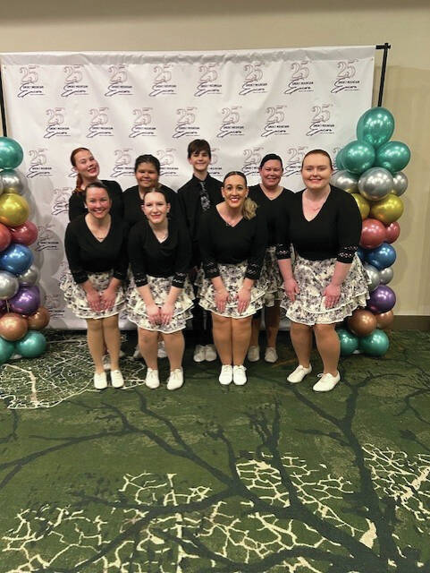 Overall Grand Champion Young Adult Precision Team 20-29 age category: Front row, from left, Rachel Herman, Alexis Marshall, Veronica Hayslip and Molly Fields; Back row, from left, Harley Courtney, Myla Olds-Stewart, Colton Meade and Beth Olds. (Photo provided)