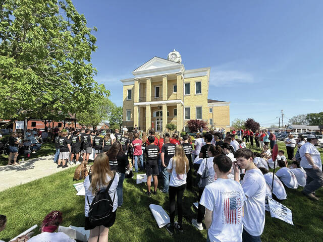 Students from across the Adams County Ohio Valley School District participated in the first-ever Drug Free Clubs of America (DFCA) rally on Friday April 17.