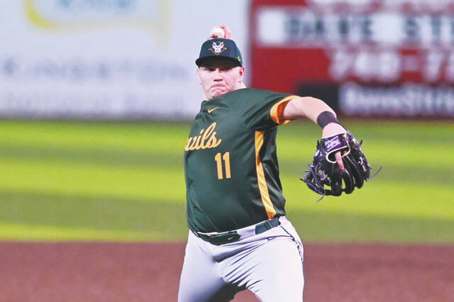 North Adams senior right hander Cooper Roush tossed the most memorable game of his high school career, a one-hit, 10 strikeout win over Western Latham on May 9. (Photo by Tim Daulton)