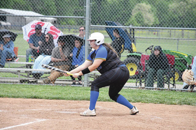 A 6-2 loss to Eastern in the Division VI district semifinals was the final game of the high school career for Manchester senior Mahayla Brown. (Photo by Mark Carpenter)