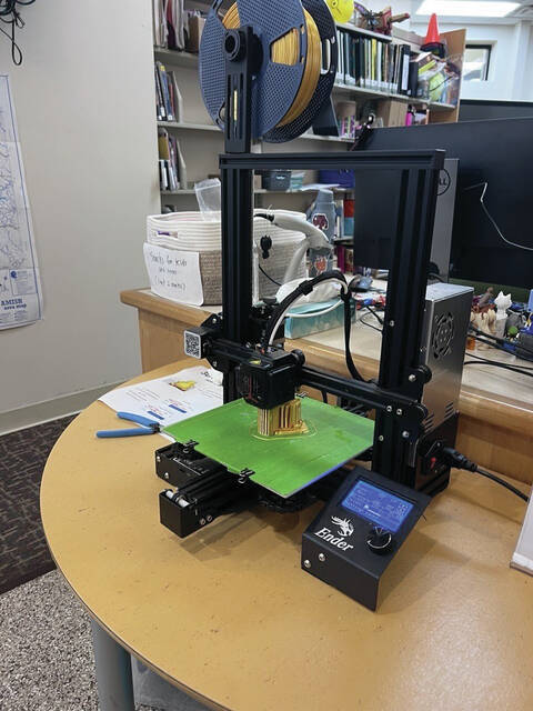 Patrons can visit the North Adams Library to design and create custom projects using the librarys 3D printer.