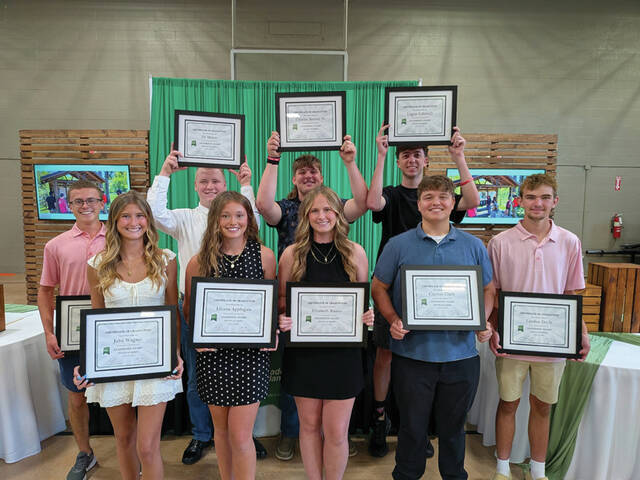 2026 Leadership Adams Youth Academy. Front row, from left, Julia Wagner, Elliana Applegate, Elizabeth Raines, Clayton Clark and Landen Doyle; Back row, from left, Calen Vogler, Eli Mason, Charles Brewer and Logan Caldwell. Not pictured, Kaydence Brewer, Mia Kingsley, Jed Shivener, Dylon Purtee and Joshua Stevens. (Photo provided)