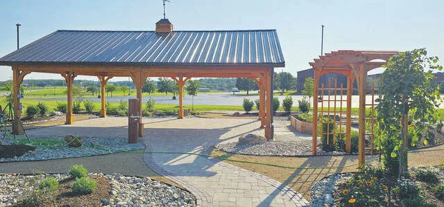 The new Outdoor Learning Space and Harold Showalter Pavilion, located at the North Adams Library. (Photo by Holly Johnson)