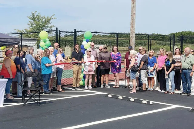 The official ribbon-cutting dedication for the newly constructed pickleball courts at the Adams County Senior Center was held on July 24. (Photo provided)