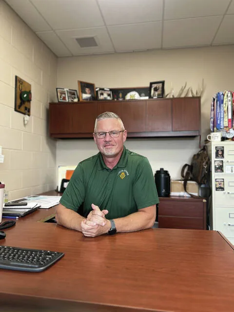 A simple trip to have his blood drawn at the local Health Fair dramatically changed the like of North Adams High School principal Karl Boerger. (Photo by Sherry Larson)