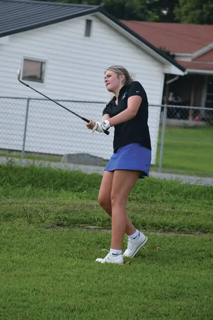 With her score of 49, Manchester junior Peyton Hayslip placed fourth overall in last weeks Girls County Cup Tournament. (Photo by Mark Carpenter)